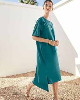 Eileen Fisher teal dress.jpg