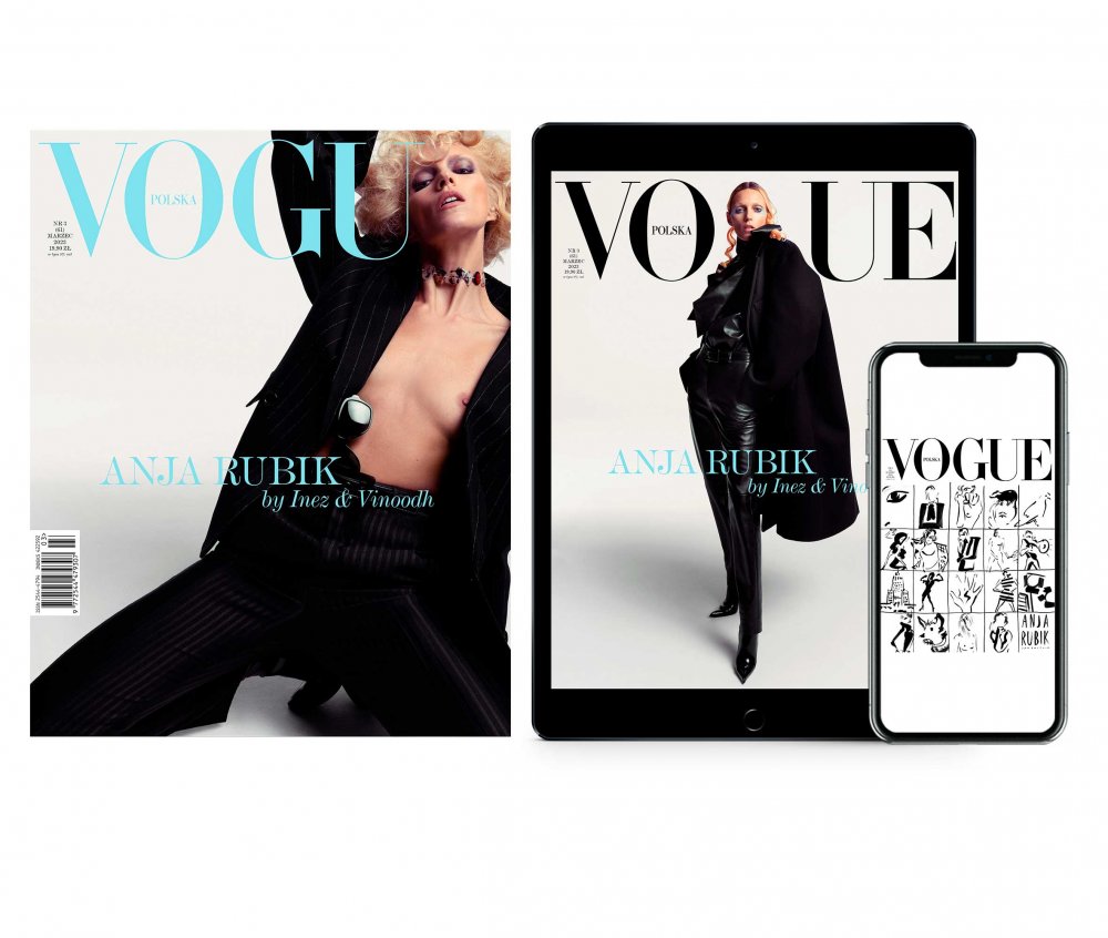 Vogue Poland March 2023 : Anja Rubik by Inez van Lamsweerde 