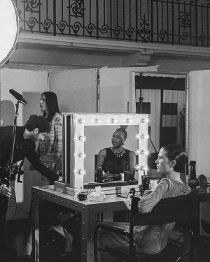 Backstage buzz at the Jean Paul Gaultier ‘La Rumeur’ SS25 Campaign.#jeanpaulgaultier #jpgfashion.jpg