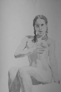 42. Seated Female Nude Lifting Her Breast(Louise 2005).jpg