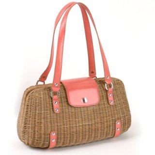 Monsac Coral Rattan Large Satchel.jpg