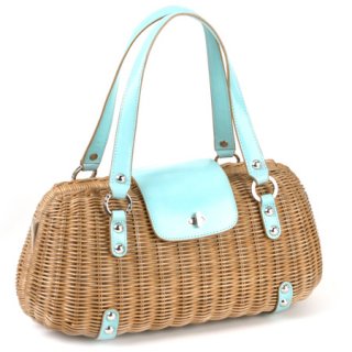 Monsac Turquoise Rattan Small Satchel.jpg
