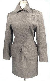 1980's Azzedine Alaia Gray Flannel Wool Suit 2-$445.jpg