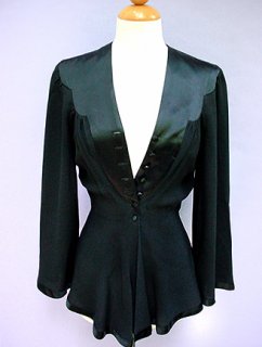 1970's Ossie Clark Black Moss Crepe and Satin Jacket-$1685.jpg