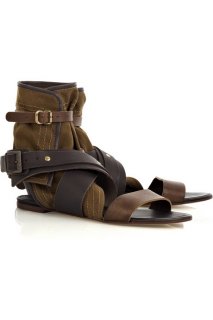 Chloe Multi-strap leather and canvas sandals nap.jpg
