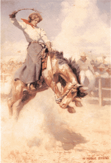 Rodeo Rider, 1908, Oil on Canvas, 30 X 20 in., by W. Herbert Dunton.gif